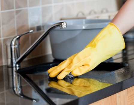Cleaning team reviewing a complaint record and service notes