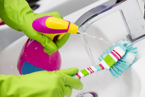 Experienced cleaner preparing a property in W4 for inspection