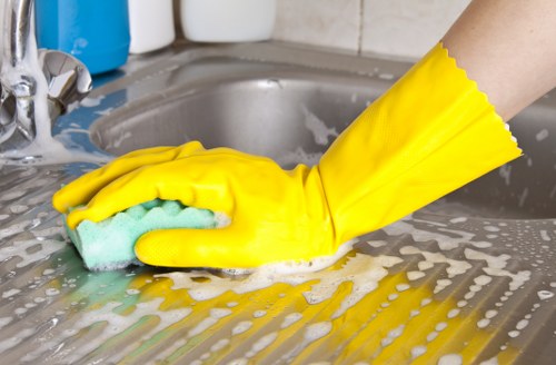 Local cleaning service tools prepared for a deep clean in W4