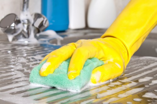 Professional cleaning of a modern workspace in W4